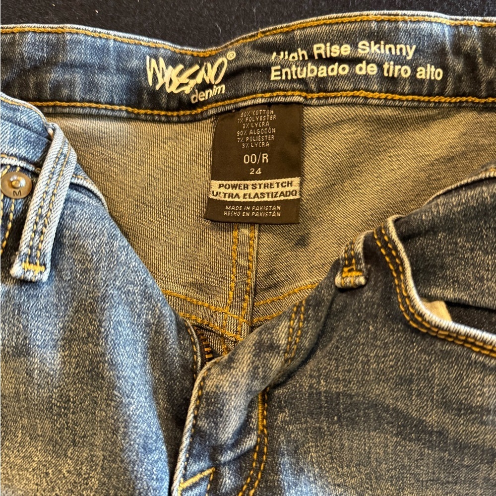 Mossimo Supply Co. Dark Blue High Rise Skinny Jeans. Sz 00 - Picture 5 of 7